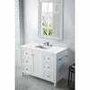 James Martin Vanities Copper Cove Encore 48in Single Vanity, Bright White w/ 3 CM Arctic Fall Solid Surface Top 301-V48-BW-3AF